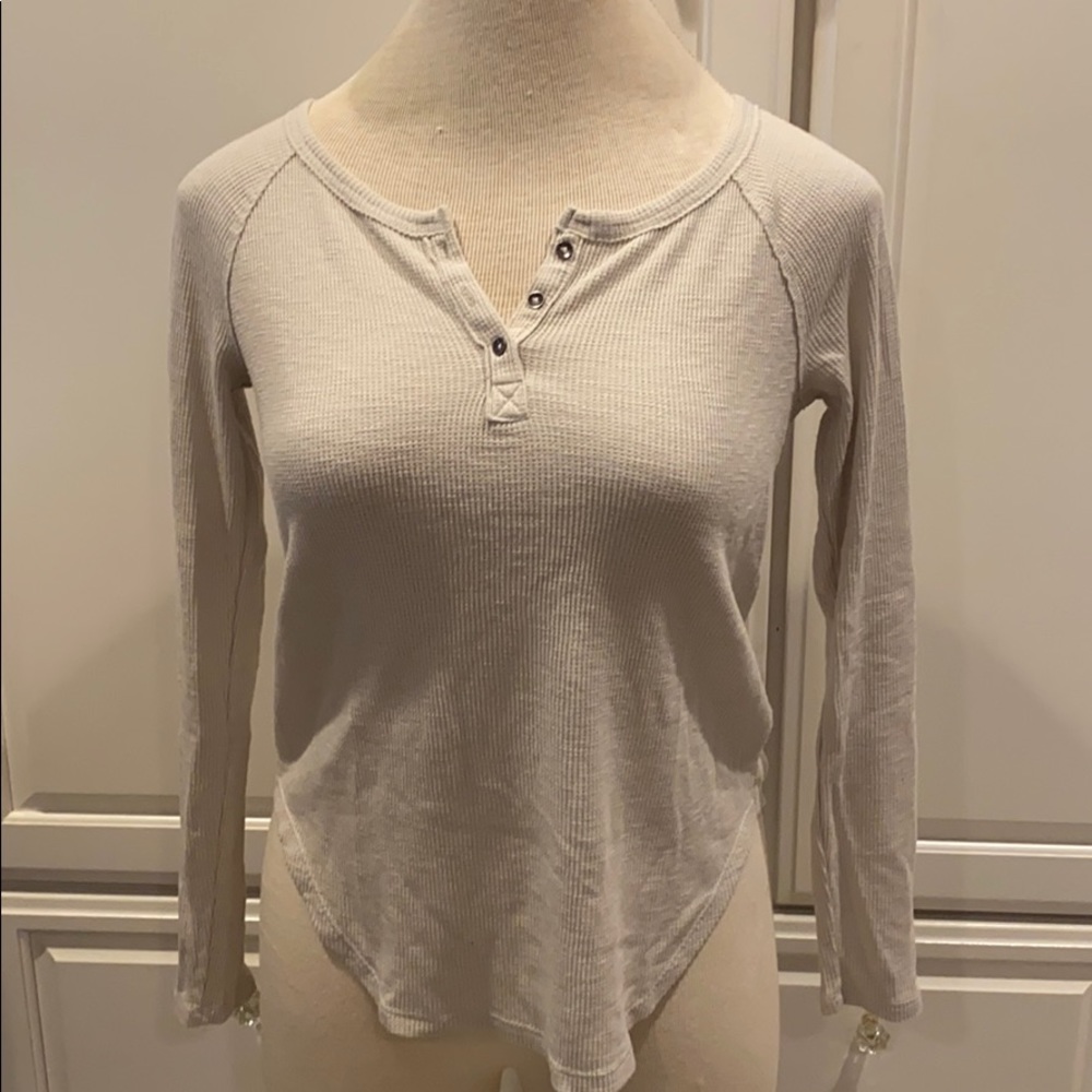 Long sleeve waffle shirt